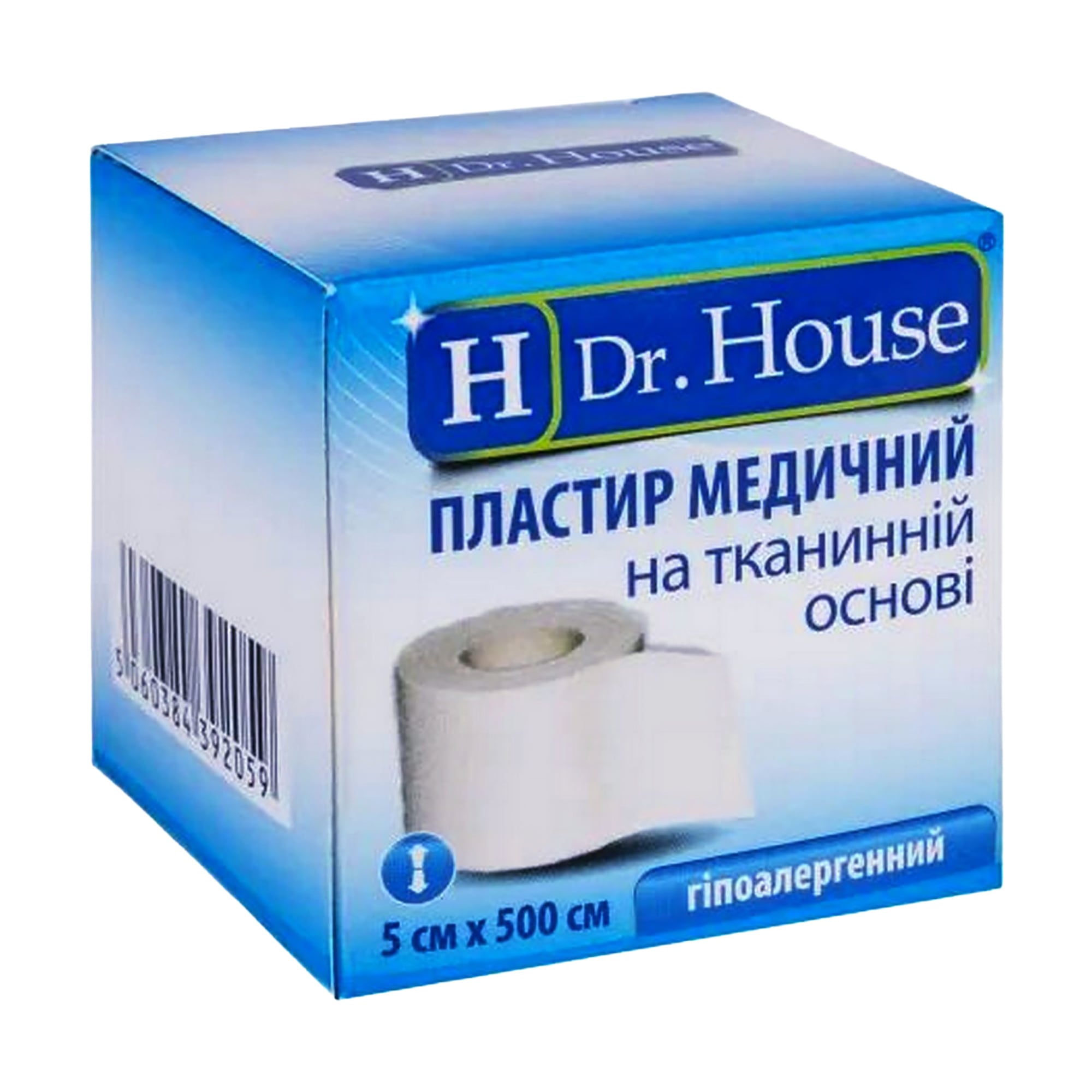 Пластир Dr. House на тканинній основі, у картонній упаковці, 5*500 см, 1 шт