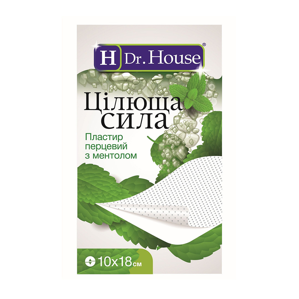 Пластир перцевий Dr. House Цілюща сила, з ментолом, 10*18 см